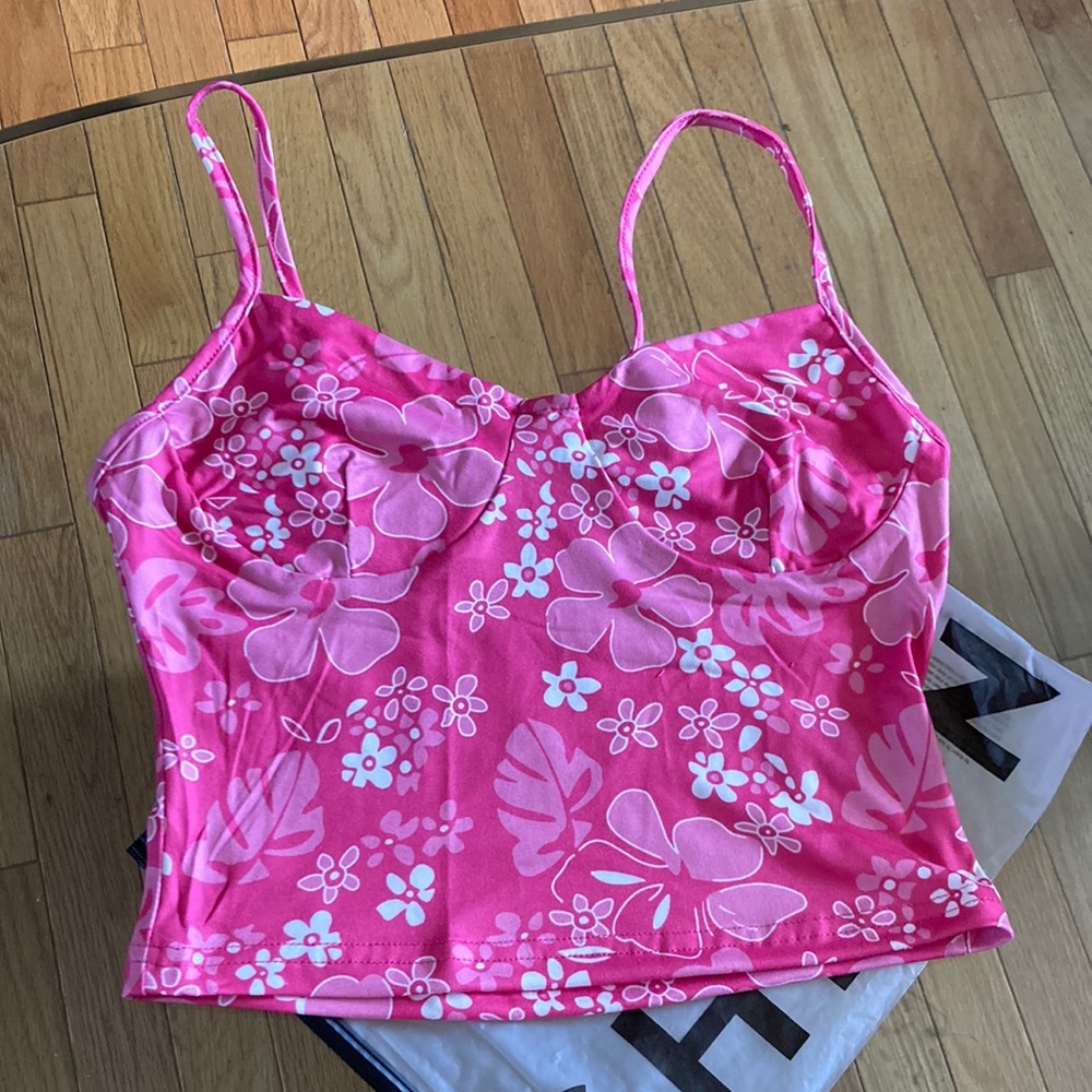 SHEIN floral crop tank